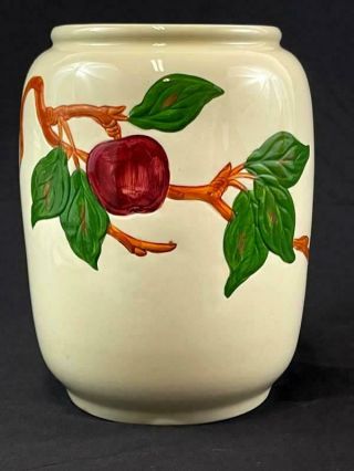 Vintage Franciscan Pottery Cookie Jar Vase Apple Pattern Hand Decorated No Lid