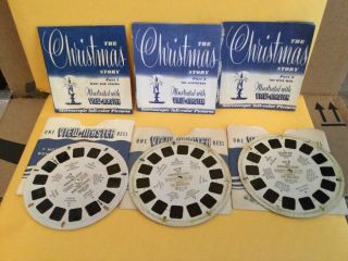 Vintage Sawyers View - Master The Christmas Story 3 Reels With Booklets Xm - 1,  2,  3