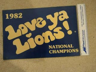 Penn State Nittany Lions,  National Champions Poster,  1982,  White On Blue