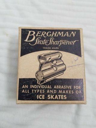 Vintage Berghman Ice Skate Sharpener Adjustable With Box