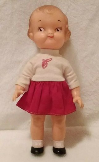 Vintage Campbell Soup Kids 8 " Rubber Girl Doll With Outfit
