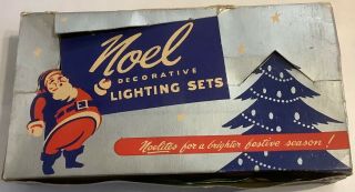 Vintage Noel Decorative Christmas Light Set Of 8 Bulbs Box