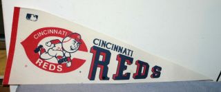 Cincinnati Reds Vintage Felt Sports Pennant With Ball Head Red Leg Logo