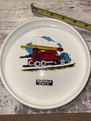 Vintage Bucyrus Erie Ceramic Candy Dish Ashtray 7 In Vintage Truck Drill Rig