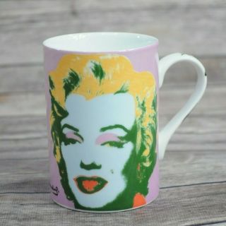 Vintage Andy Warhol Marilyn Monroe Purple Block China Porcelain Artist Mug 1997