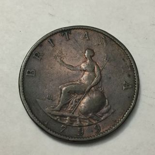 Vintage Great Britain 1799 Georgius III DEI GRATIA REX coin 7 2