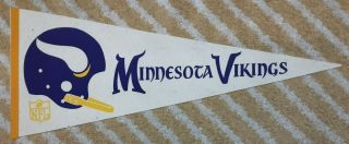 Vtg Minnesota Vikings Full Size Single 1 Bar Nfl Football Pennant