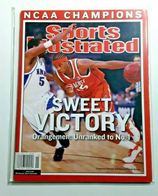 Sports Illustrated April 14 2003 Syracuse Ncaa Champs Carmelo Anthony No Label