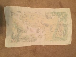 Vintage Florida Map Souvenir Tea Towel Pre Disney 2