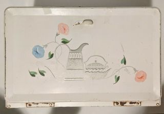 Vintage Ransburg Hand Painted Metal Bread Box With Sanitary Board
