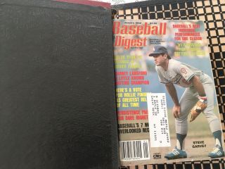 1982 Baseball Digest,  Complete Year 12 Issues In Binder,  Still Has Inserts