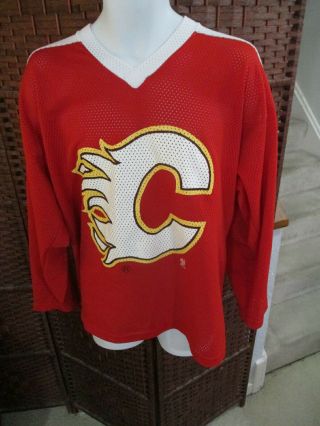 Vintage Ravens Athletic Calgary Flames Hockey Jersey Size Large 1990 