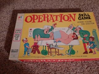 Vintage 1965 Milton Bradley Operation The " Electric " Game W/smoking Doctor