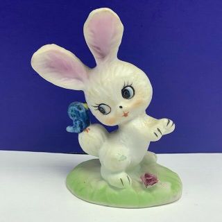 Easter Bunny Rabbit Figurine Porcelain Homco Enesco Vintage Vtg Sculpture Baby 1