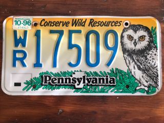 Pennsylvania Conserve Wild Resource License Plate Tag