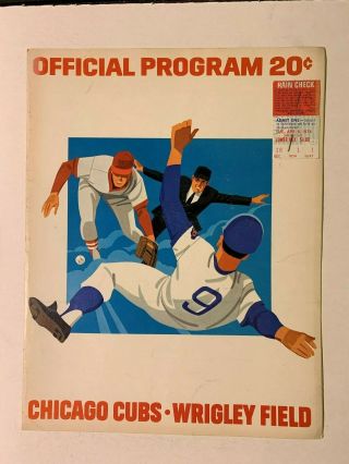 1974 Chicago Cubs Vs Philadelphia Phillies Opening Day Program W/ticket Stub Gd
