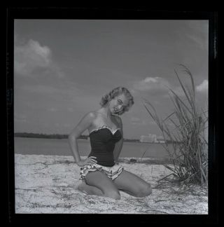 Bunny Yeager 1954 Pin - up Camera Negative Photograph Bikini Model Janette Stanley 2