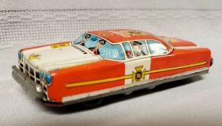 Vintage Noumra (tn) Japan,  Tin Litho Friction 4 " Fire Chief Car