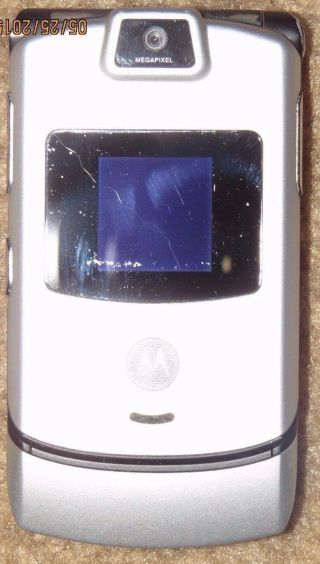 Motorola Razr V3 Alltel Silver Cell Phone Parts Repair Vintage