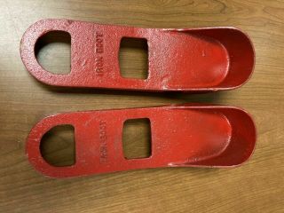 Vintage Unbranded Weider Iron Boots Weighted Cast Iron Fitness Shoes Jowett York 3