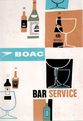 Boac Bar Service Menu 1960 