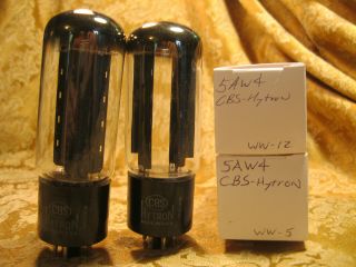 Vintage Pair Cbs Hytron 5aw4 Vacuum Tubes Test Great