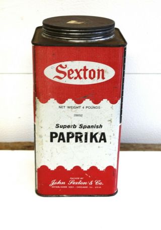 Vintage Sexton Spanish Paprika 4 Pound Tin