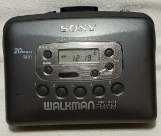 Vintage Sony Wm - Fx - 421 Walkman Cassette Player Fm/am Radio -,