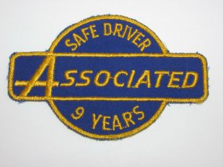 Atl Associated Truck Lines 9 Year Safe Driver Patch 4 3/4 " X 3 " Dia Vintage 70 