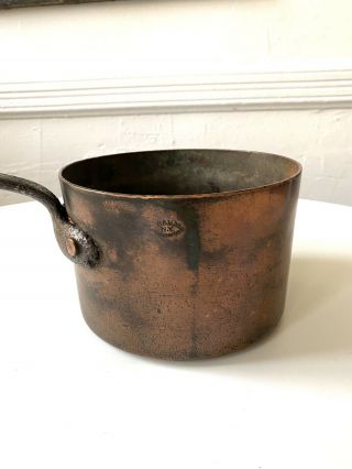 Antique D H & M Co.  NY Copper Pot Iron Handle 7.  5” 2
