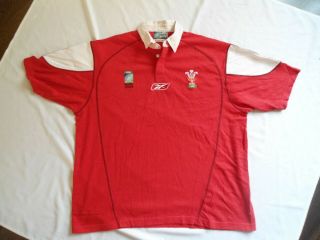 Vintage Wales Reebok 2003 Rugby World Cup Jersey Shirt Xl
