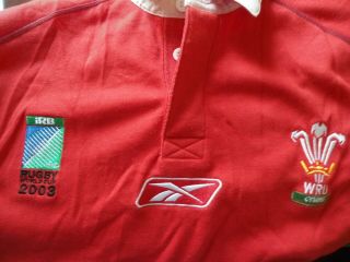 VINTAGE WALES REEBOK 2003 RUGBY WORLD CUP JERSEY SHIRT XL 2