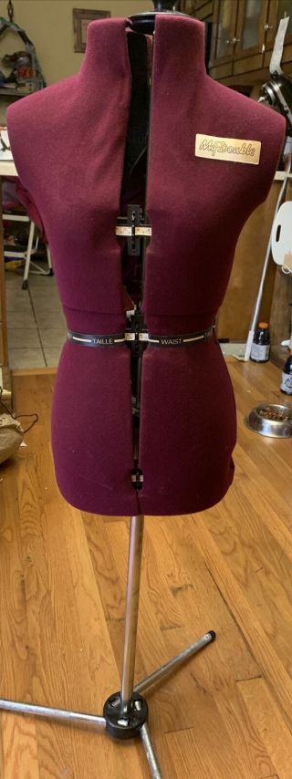 Dritz " My Double " Adjustable Dress Form With Tripod Stand Burgundy