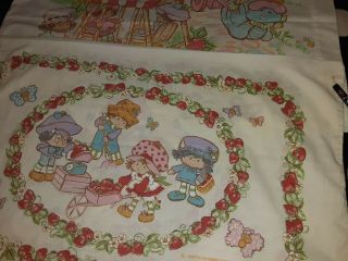 Vintage Set Of 2 Different Strawberry Shortcake Pillowcase For Flaws