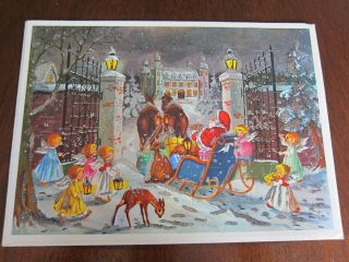 Vintage Paper Christmas Advent Calendar 7 German Angel Santa