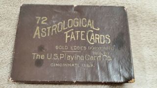 Antique 72 Astrological Fate Cards Us Playing Card Co.  Copyright 1908 Tarot
