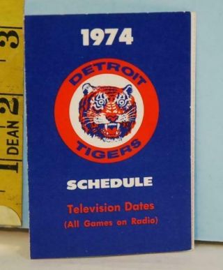 1974 Detroit Tigers Official Baseball Schedule & Ticket Information