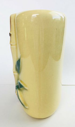 Vintage Royal Copley Yellow Bamboo Pattern Ceramic Oval Planter 2