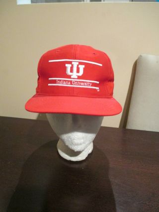 Vintage The Game Indiana University Snapback Hat Split Bar Hoosiers Red