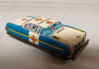Vintage Noumra (tn) Japan,  Tin Litho Friction 4 " Ambulance Car