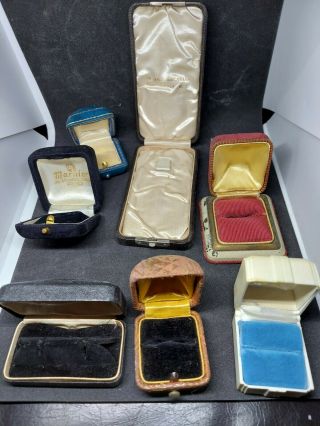 7 ANTIQUE JEWELRY CELLULOID & OTHERS ART DECO PRESENTATION RING BOX DESIGNS 2