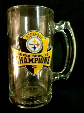 Pittsburgh Steelers Bowl Xl Champions Beer Mug Nfl Football Old Stock