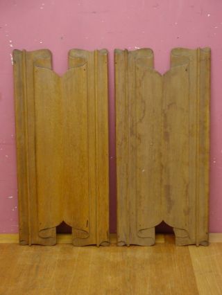 Pair Antique Carved Oak Cabinet Door Linenfold Panels