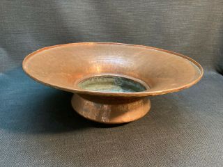 Large Vintage Antique Hammered Copper 14.  5 " Bowl