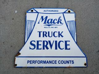 Vintage Antique Mack Truck Service Porcelain Sign