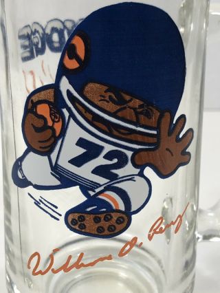 Vintage William Perry Fridge Fever Nfl Chicago Bears Beer Stein Glass Mug 12 Oz.