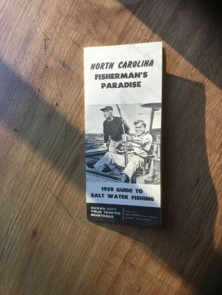 Vintage 1959 Guide Salt Water Fishing North Carolina Brochure - Ocean City Reels