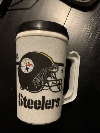 Vintage Pittsburgh Steelers Nfl Insulated Travel Tumbler 22oz Mug Cup Usa