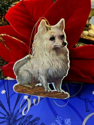 Vintage Dog Christmas Ornament - Spitz Or American Eskimo
