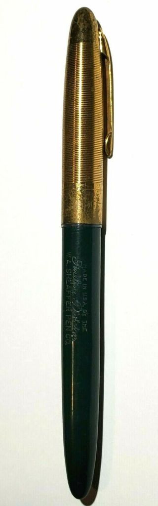 Vintage Green Gold Cap Lever Fill Sheaffer Fineline Division Fountain Pen